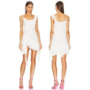 NBD Dua Midi Dress Hi Low Ruffle Detail Sleeveless Bridal Delicate Fairy Size XS
